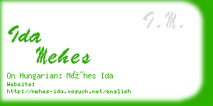 ida mehes business card